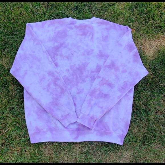 Handmade Purple Star Tie Dye Crewneck Sweatshirt - Picture 2 of 2